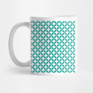 Retro Circles and Diamonds Blue 6 Mug